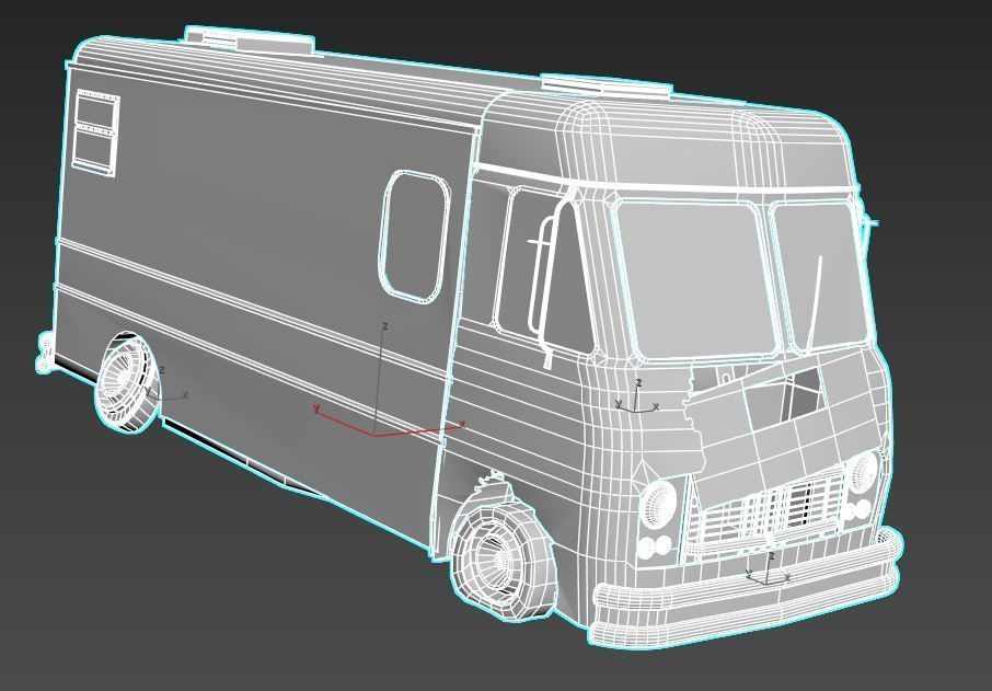 Abandoned Van With Graffiti 3D model_17