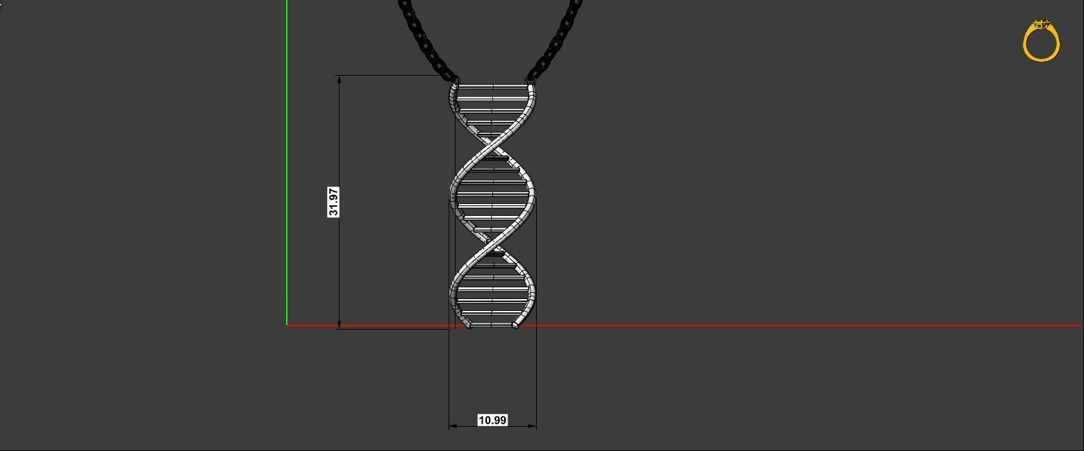 3D Necklace  Pendant DNA  Model Ready to 3DPrint 3D print model_6