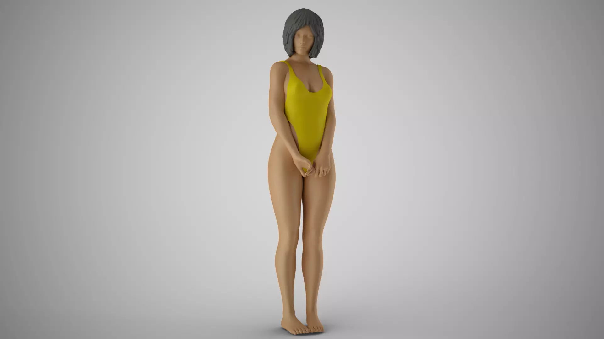 Timid Girl 3D print model_0