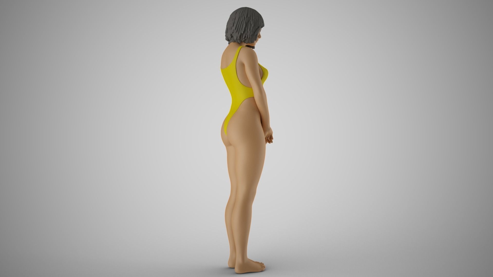 Timid Girl 3D print model_5