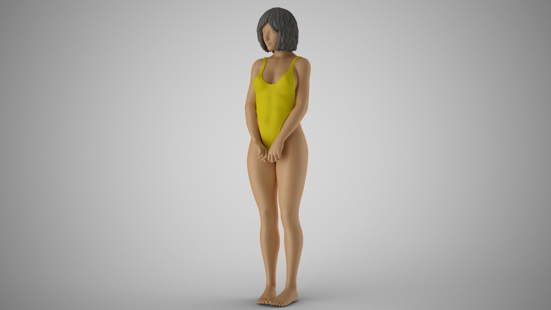 Timid Girl 3D print model_10