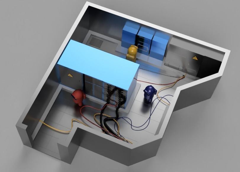 Among Us Electrical Room Diorama 3D model 3D printable CGTrader