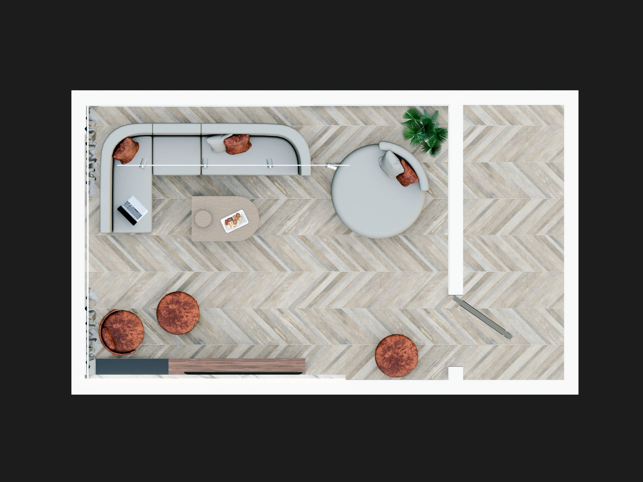 Guest Room Low-poly 3D model_3