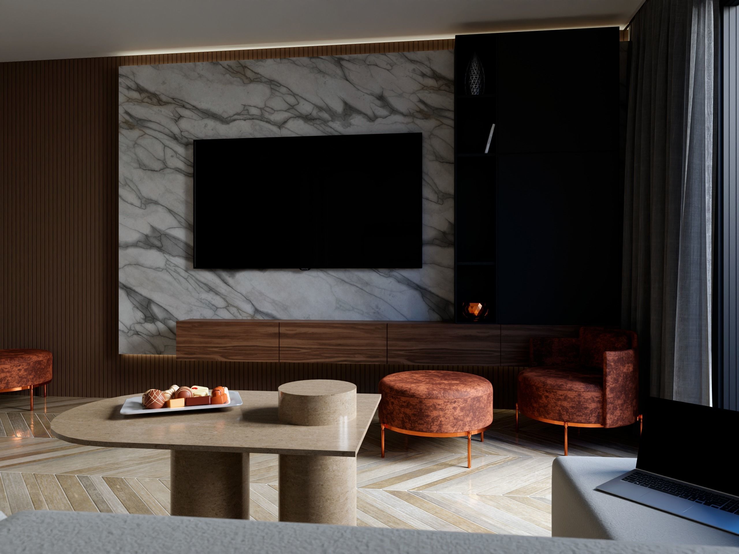 Guest Room Low-poly 3D model_1