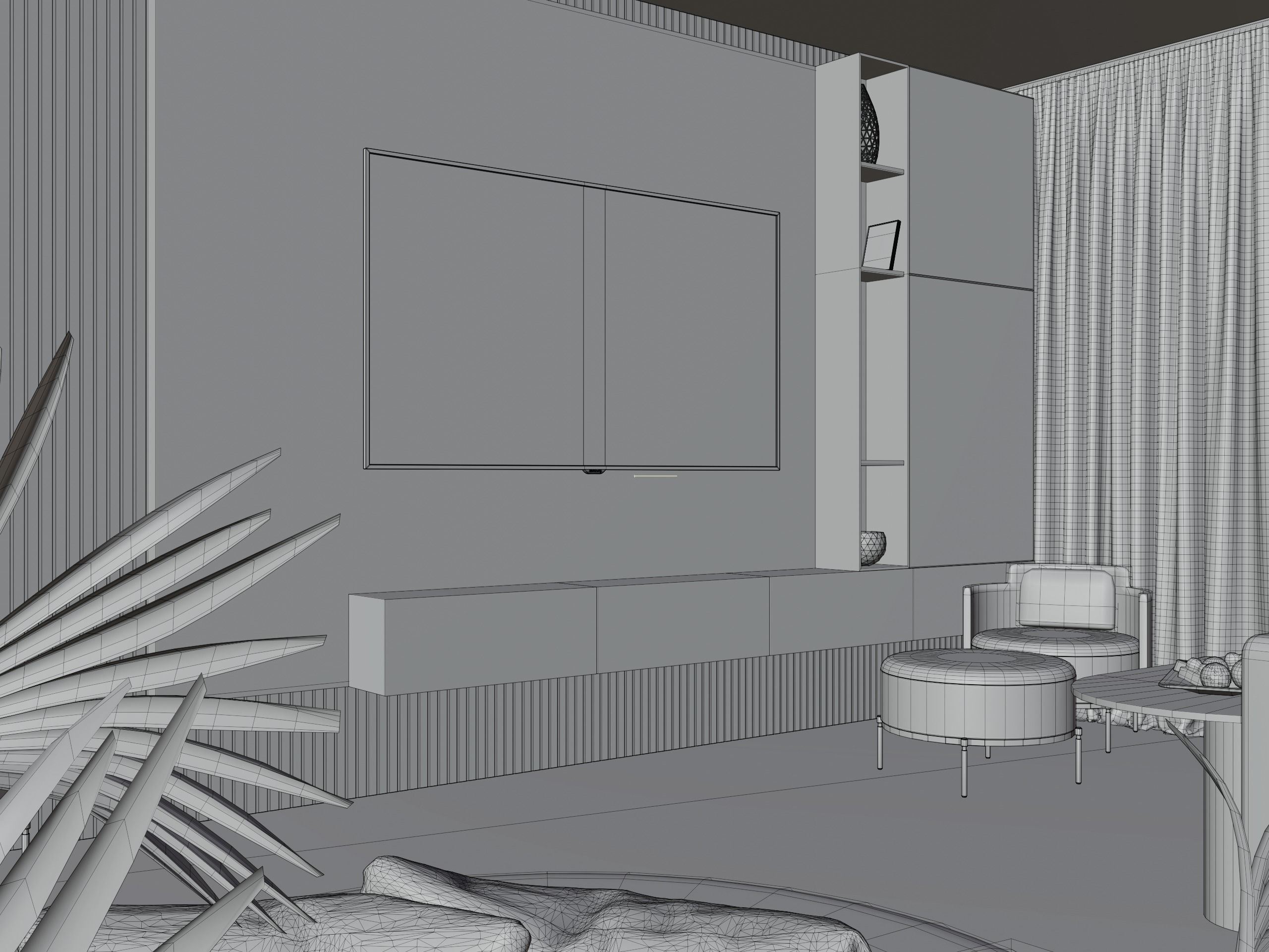 Guest Room Low-poly 3D model_5