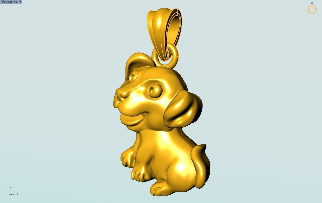 Dog pendant - Puppy pendant 3D print model_7