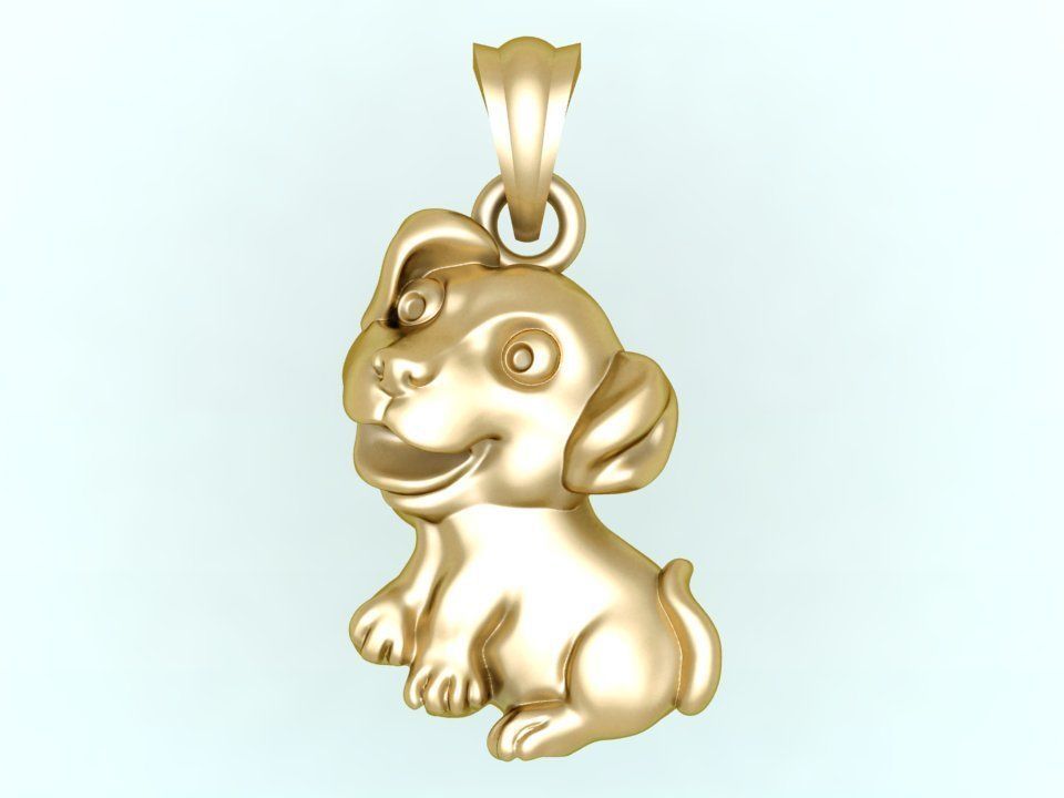 Dog pendant - Puppy pendant 3D print model_2