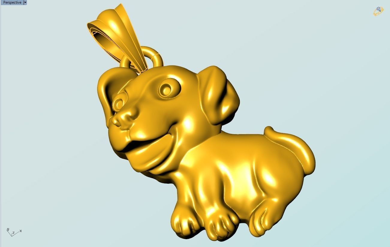 Dog pendant - Puppy pendant 3D print model_4