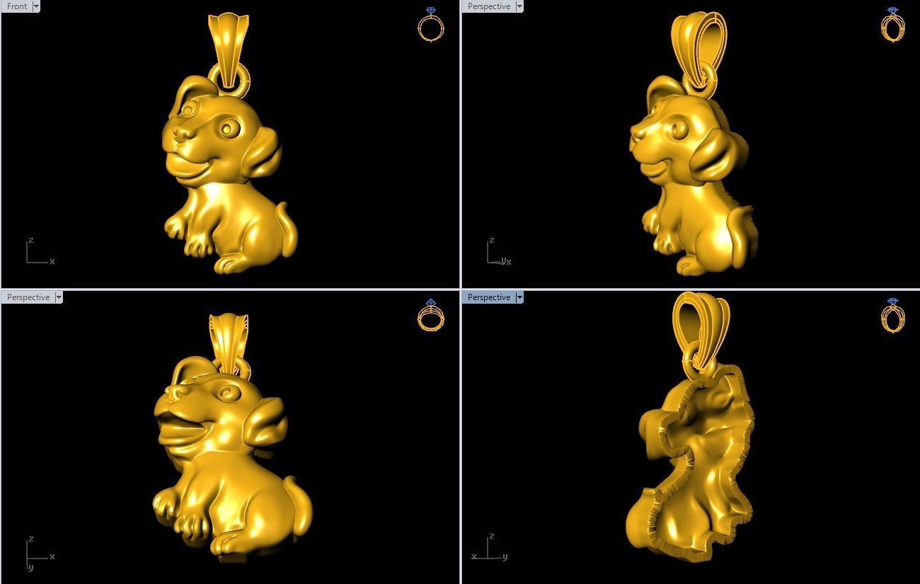 Dog pendant - Puppy pendant 3D print model_5