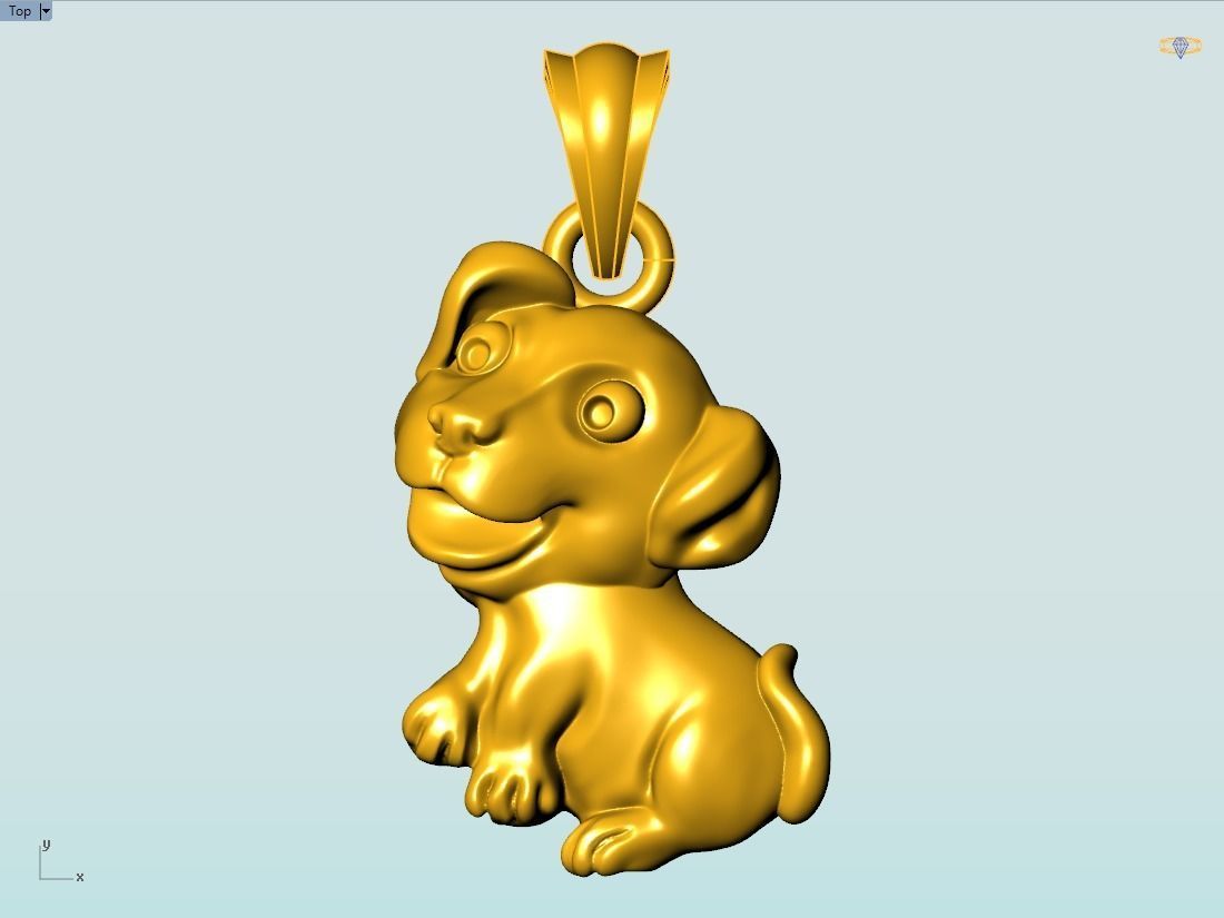 Dog pendant - Puppy pendant 3D print model_3
