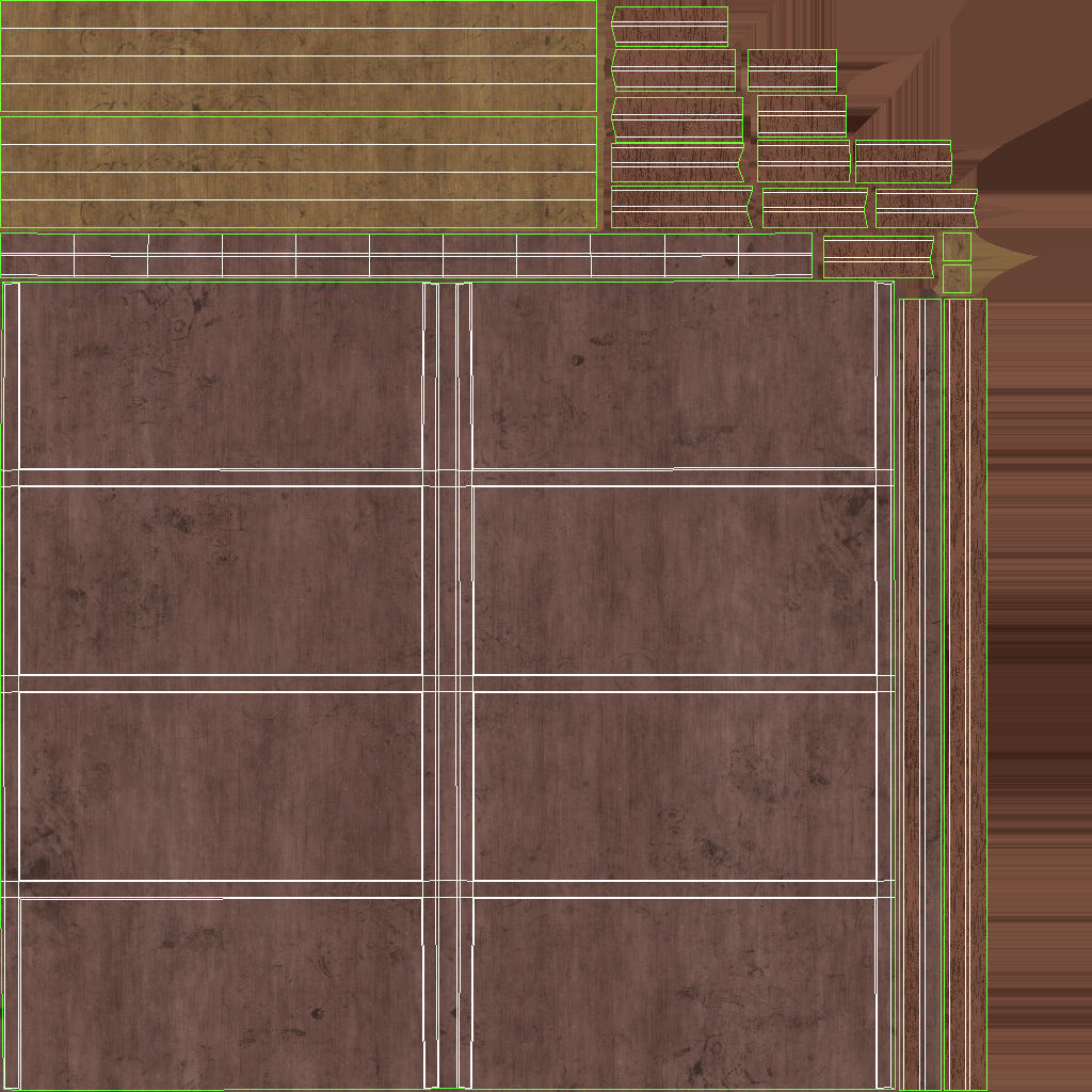 Modular Wooden Fence Low-poly 3D model_12