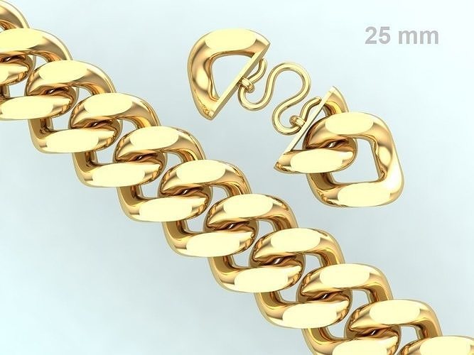 Chain Bracelets 25mm - Miami Cuban bracelets - Link bracelets 3D print model