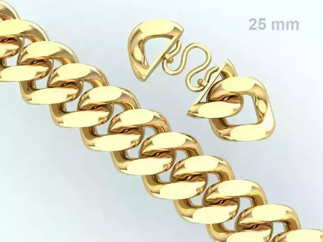 Chain Bracelets 25mm - Miami Cuban bracelets - Link bracelets 3D print model