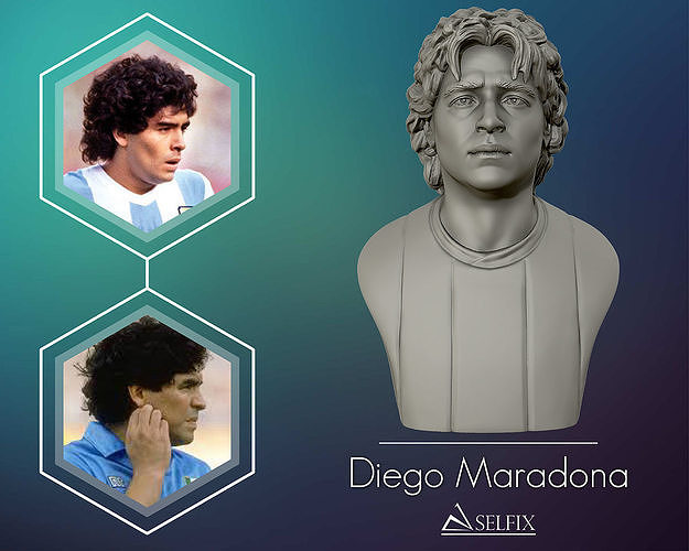 Diego Armando Maradona 3D sculpture 3D print model