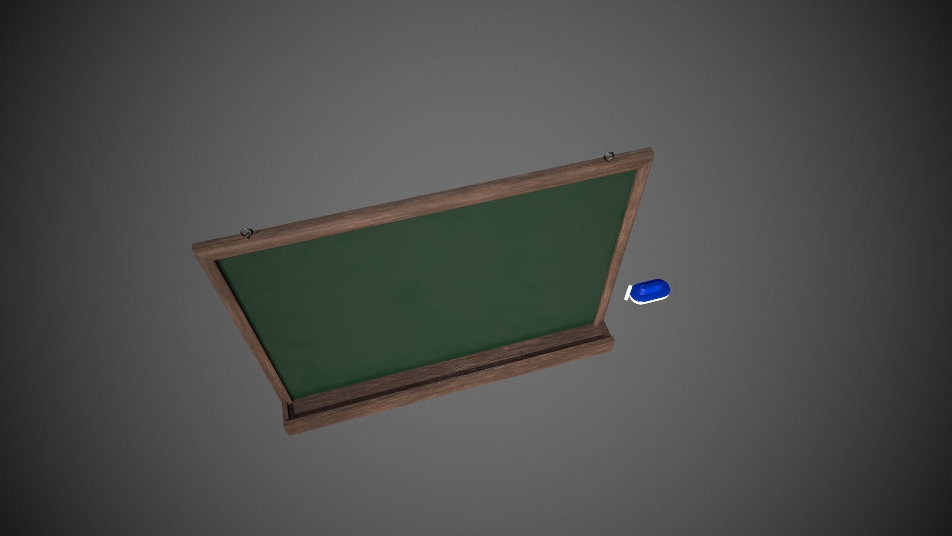 Chalkboard Classroom Set Eraser Chalk Chalkboard Low-poly 3D model_11