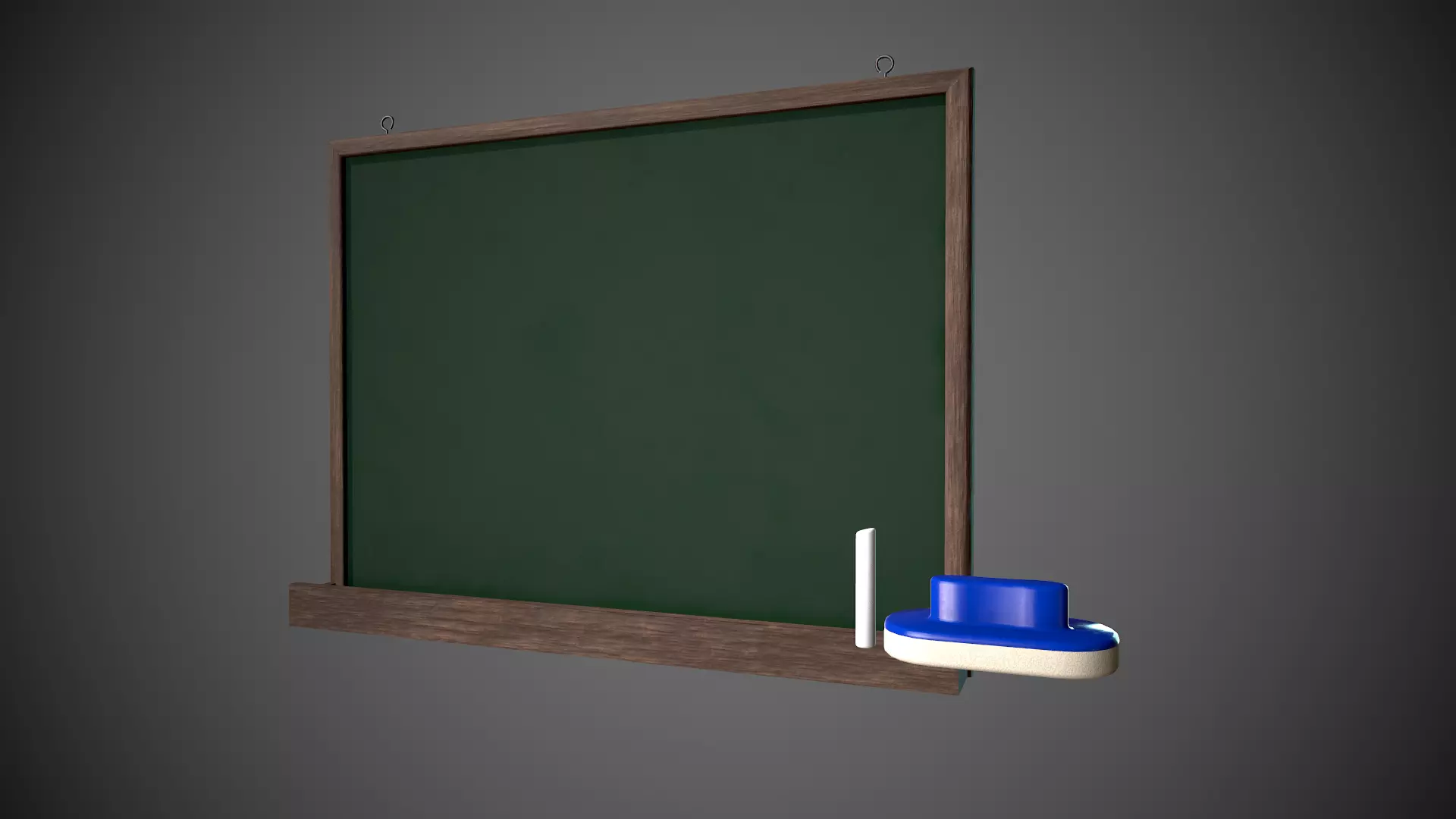 Chalkboard Classroom Set Eraser Chalk Chalkboard Low-poly 3D model_0