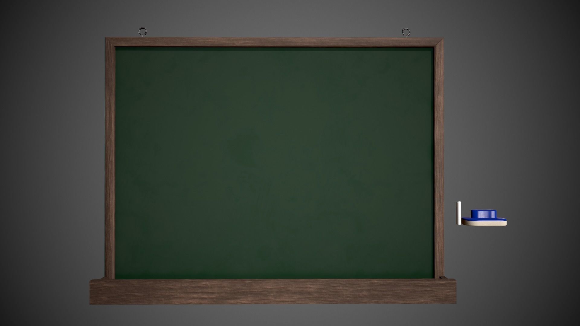 Chalkboard Classroom Set Eraser Chalk Chalkboard Low-poly 3D model_6