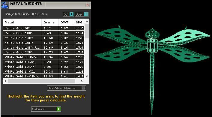 libelul emerald dragonfly necklace with diamonds 3D model_5