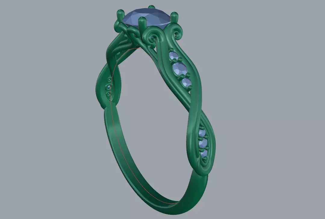 Patterned twisted ring 3D print model