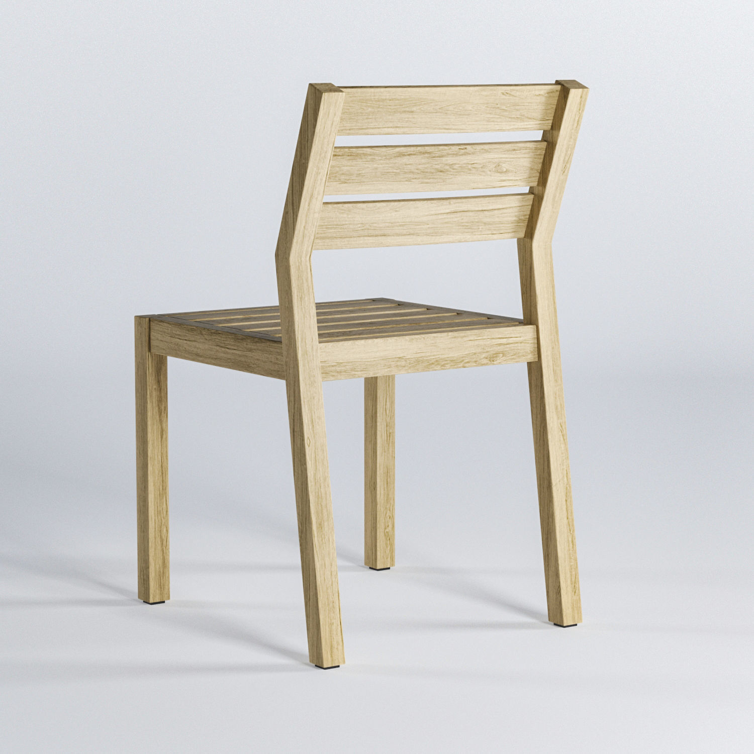Wooden Dining Chair 3D model_4