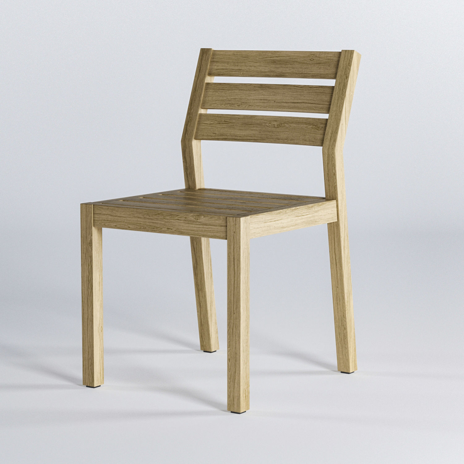 Wooden Dining Chair 3D model_3