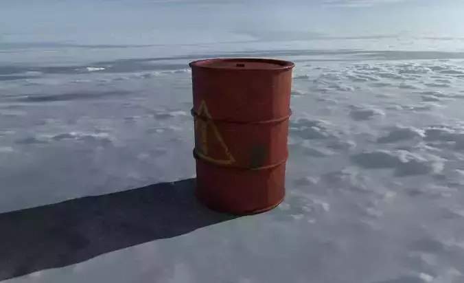 low poly textured barrel container