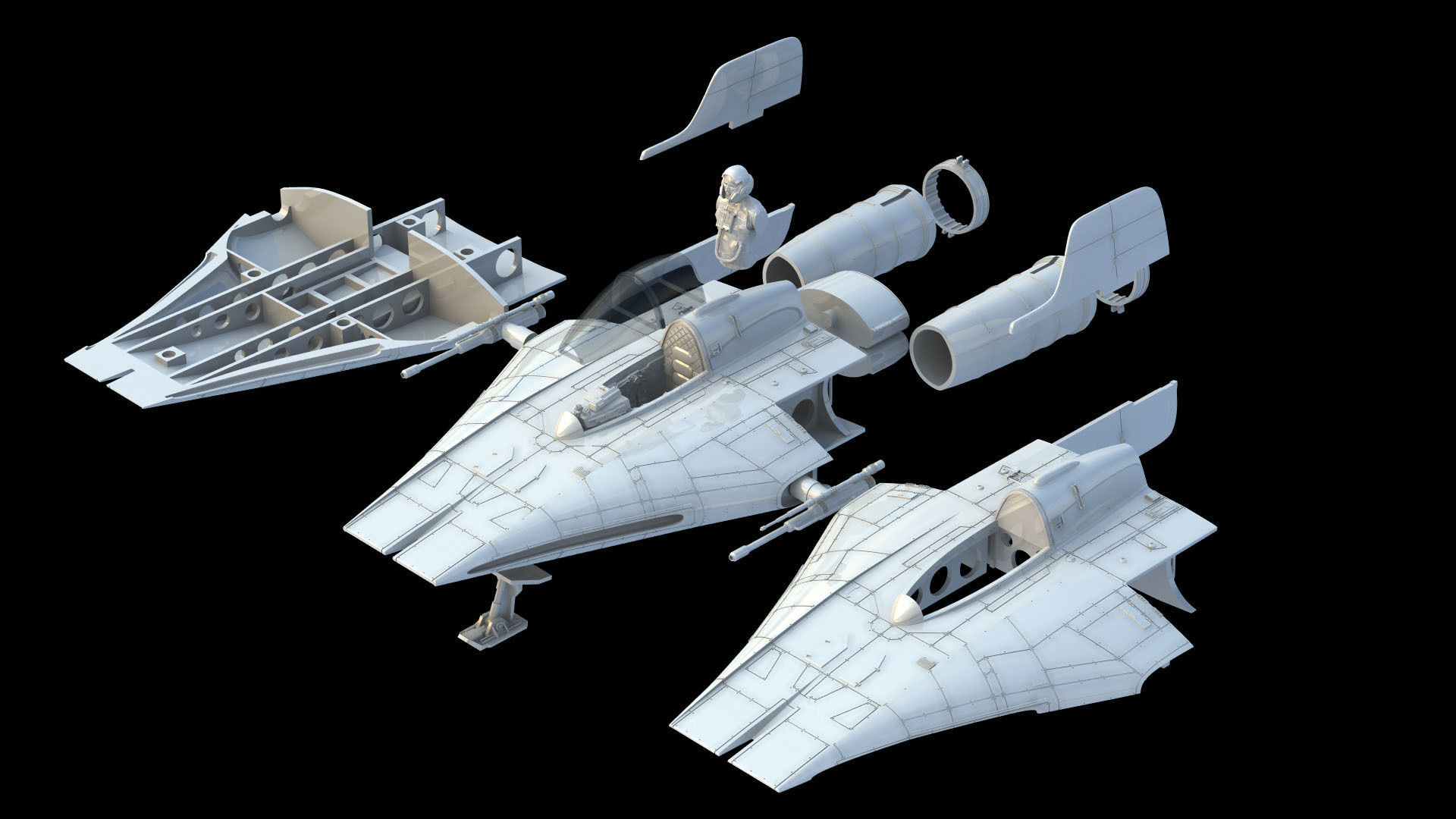 Star Wars Return of the Jedi A Wing 3D STL Printable Files 3D print model_1