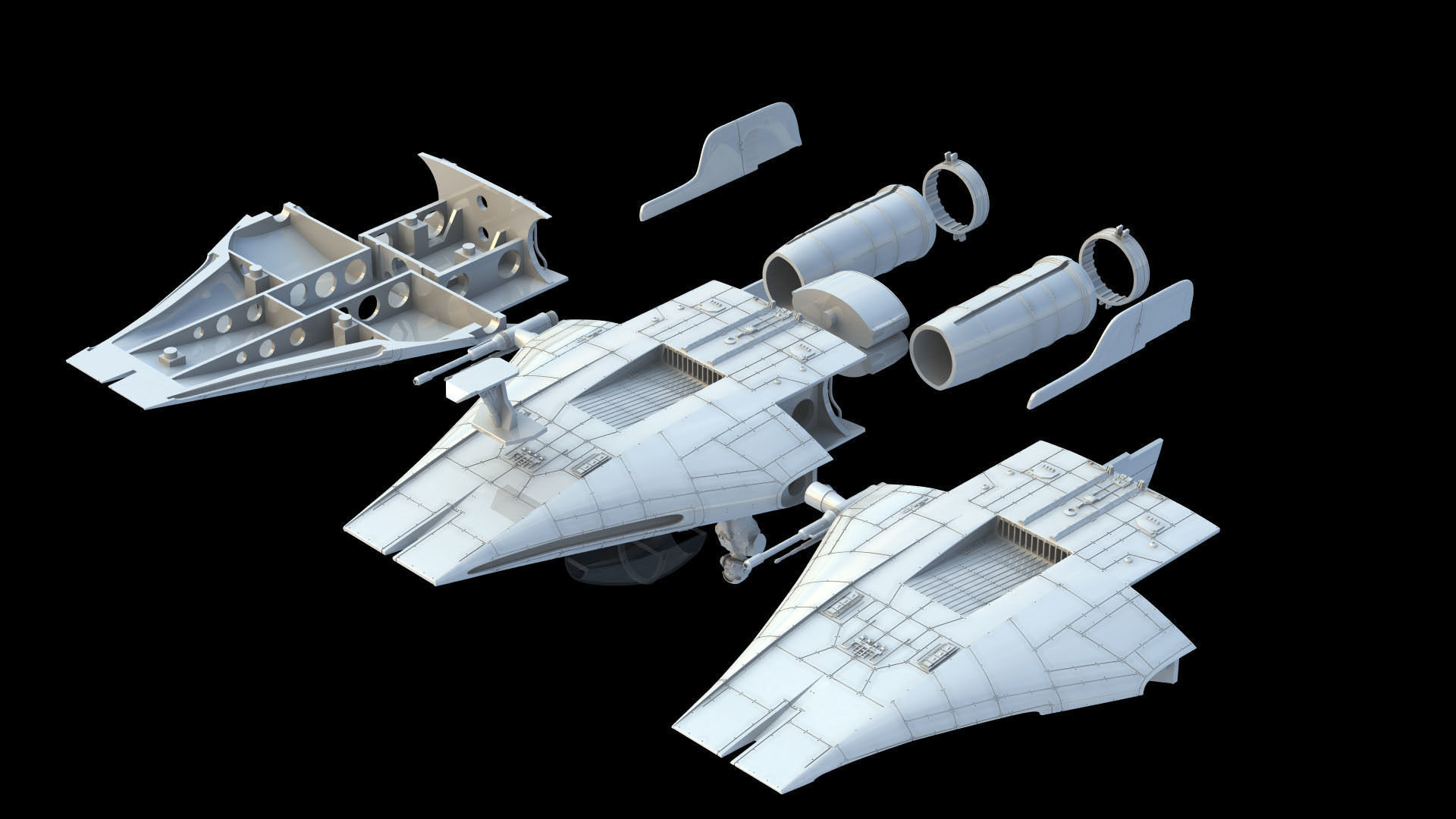 Star Wars Return of the Jedi A Wing 3D STL Printable Files 3D print model_2