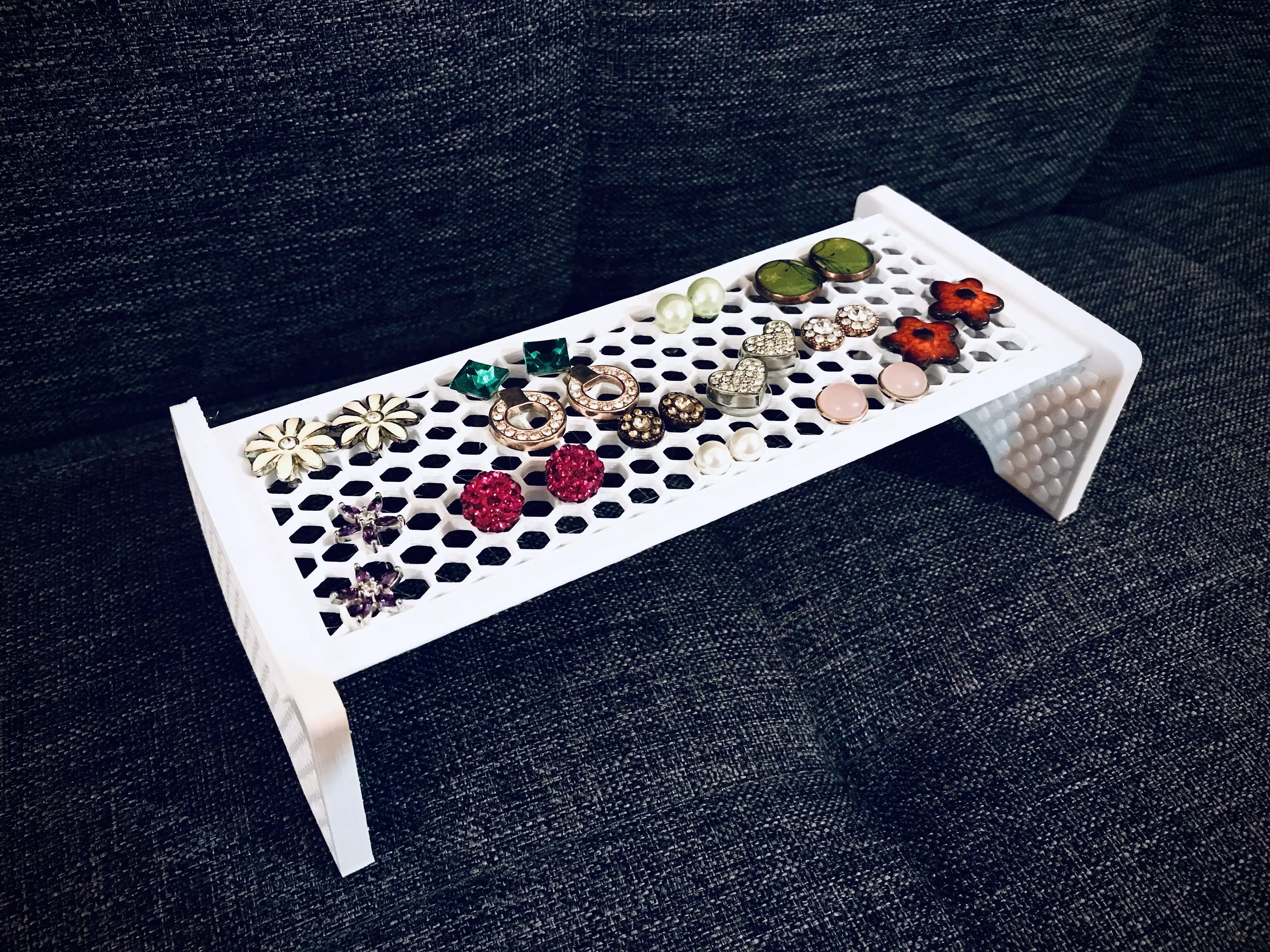 White Earings Organizer 3D print model