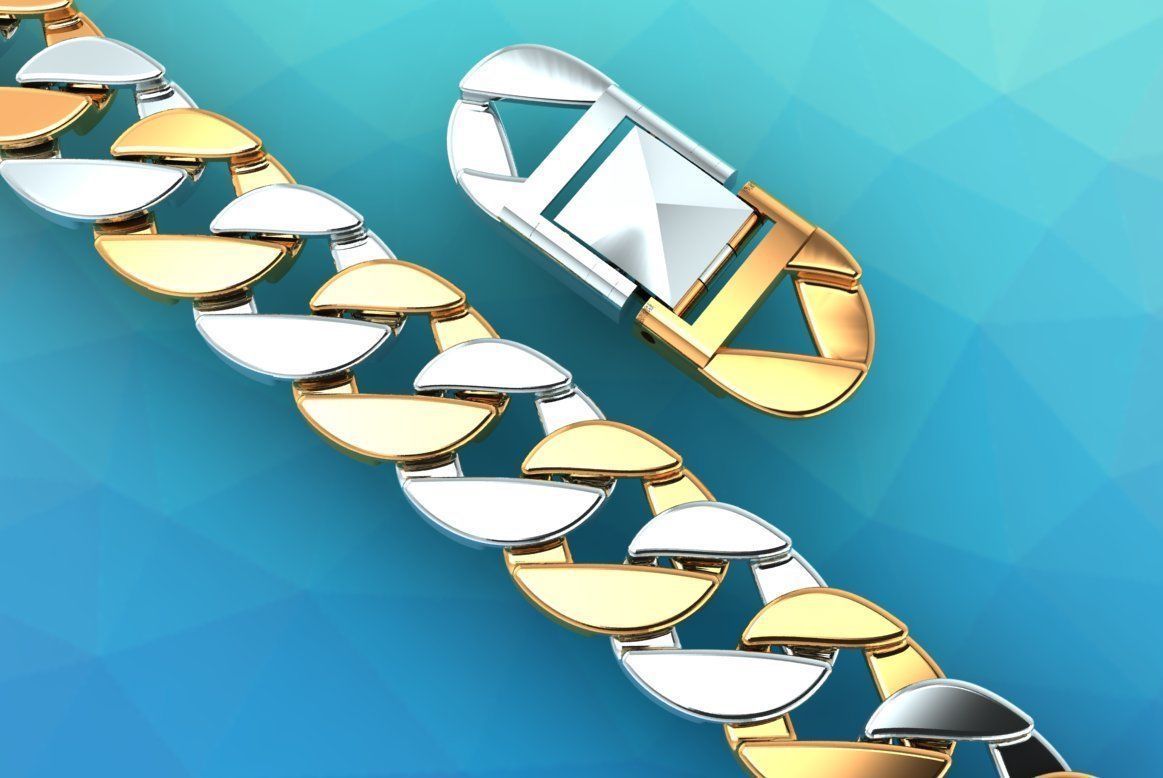 Chain Bracelets - Miami Cuban bracelets - Link bracelets 3D print model_16