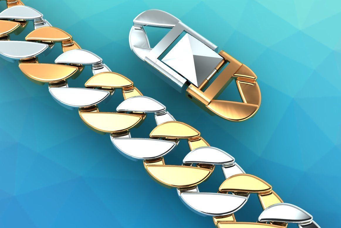 Chain Bracelets - Miami Cuban bracelets - Link bracelets 3D print model_4
