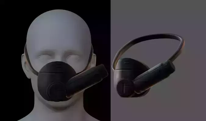Gas mask helmet 3d model scifi Low-poly 