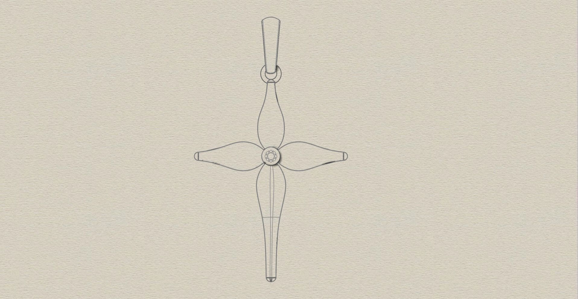 JESUS CROSS DIAMOND PENDANT 3D print model_12