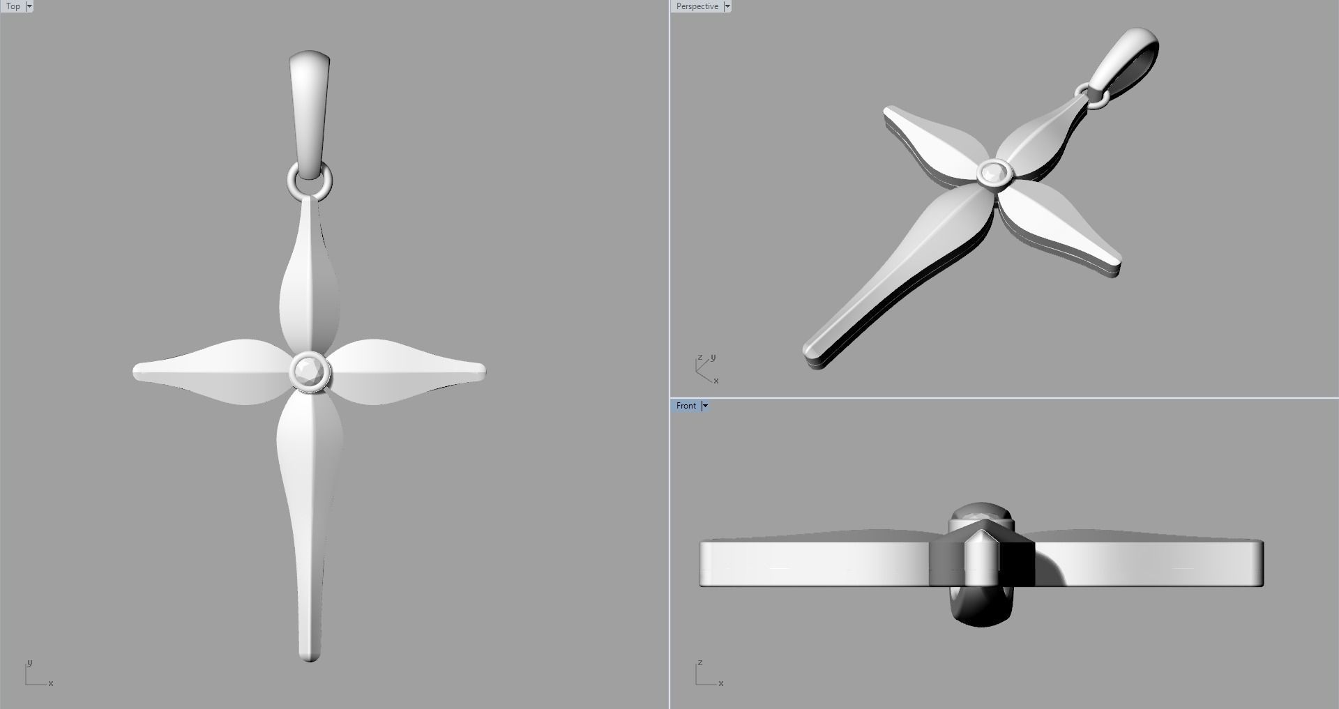 JESUS CROSS DIAMOND PENDANT 3D print model_11