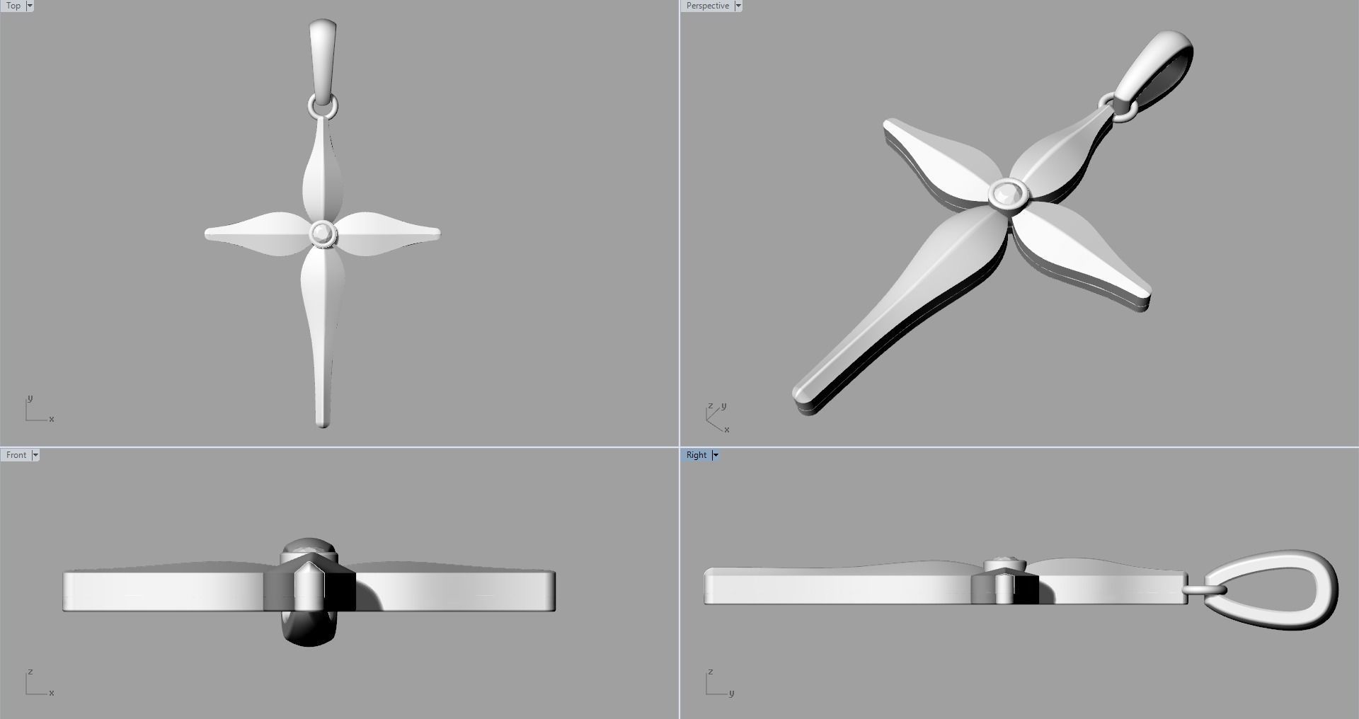 JESUS CROSS DIAMOND PENDANT 3D print model_6