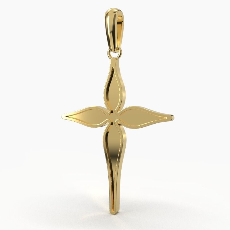 JESUS CROSS DIAMOND PENDANT 3D print model_2