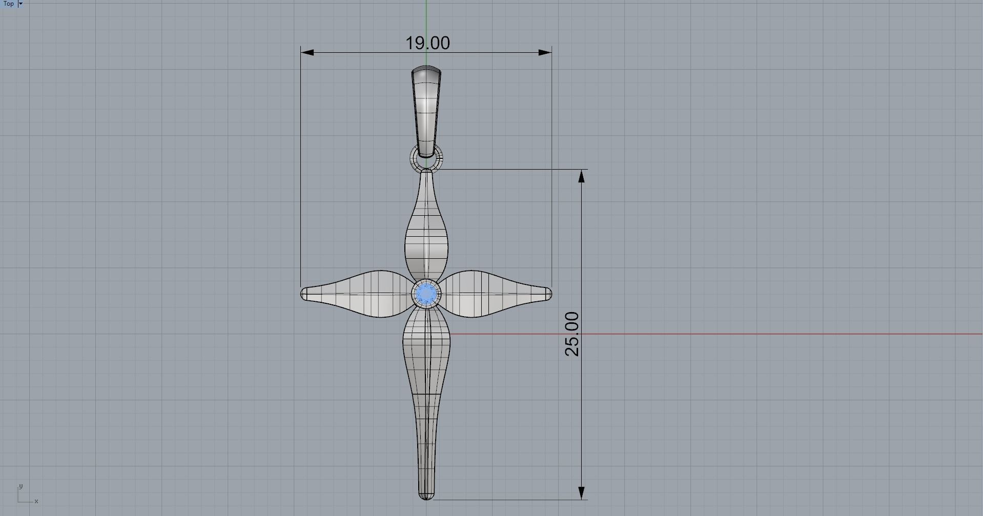 JESUS CROSS DIAMOND PENDANT 3D print model_10