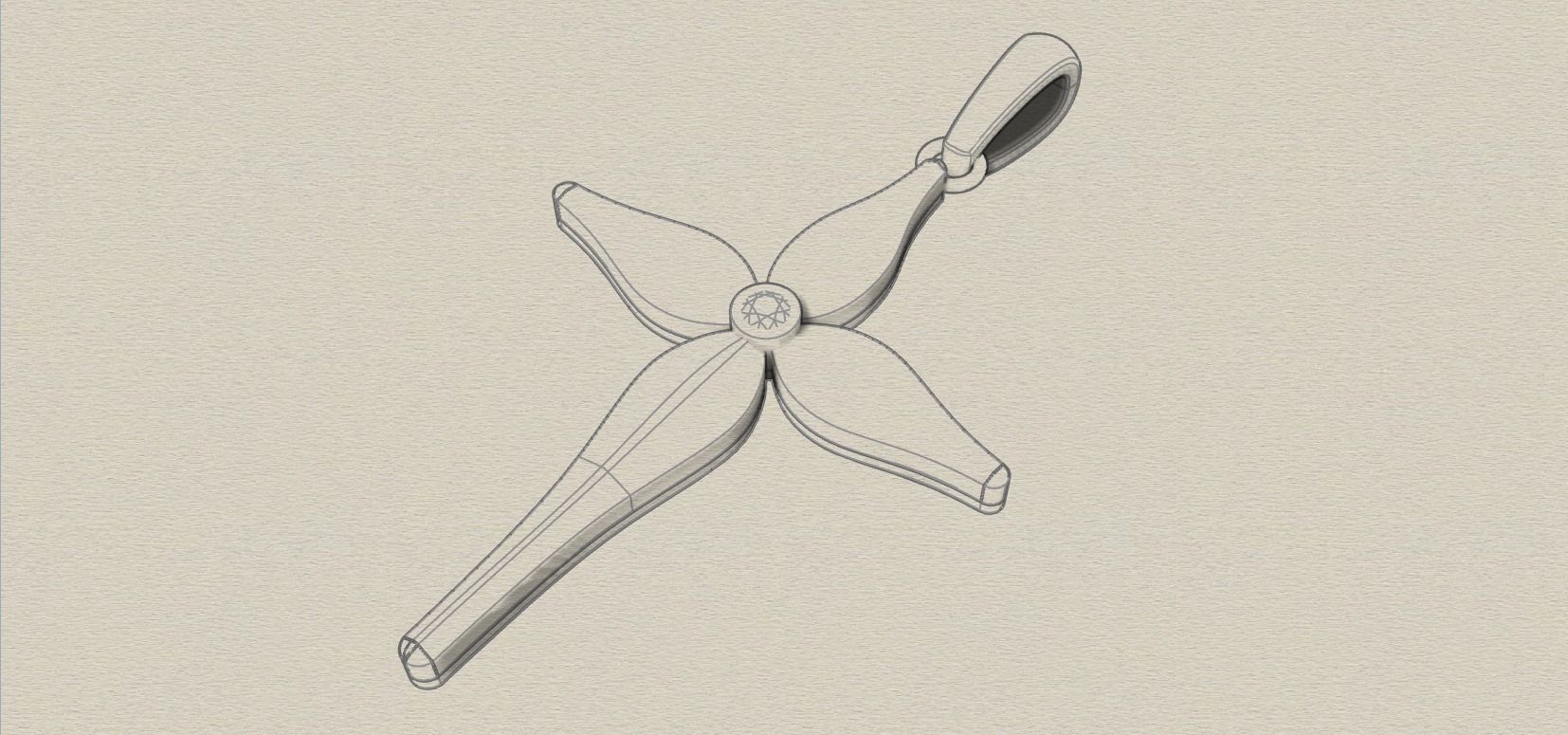 JESUS CROSS DIAMOND PENDANT 3D print model_9