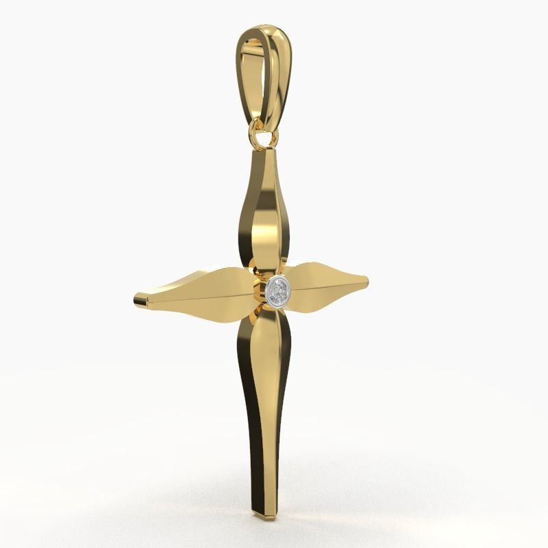 JESUS CROSS DIAMOND PENDANT 3D print model_4