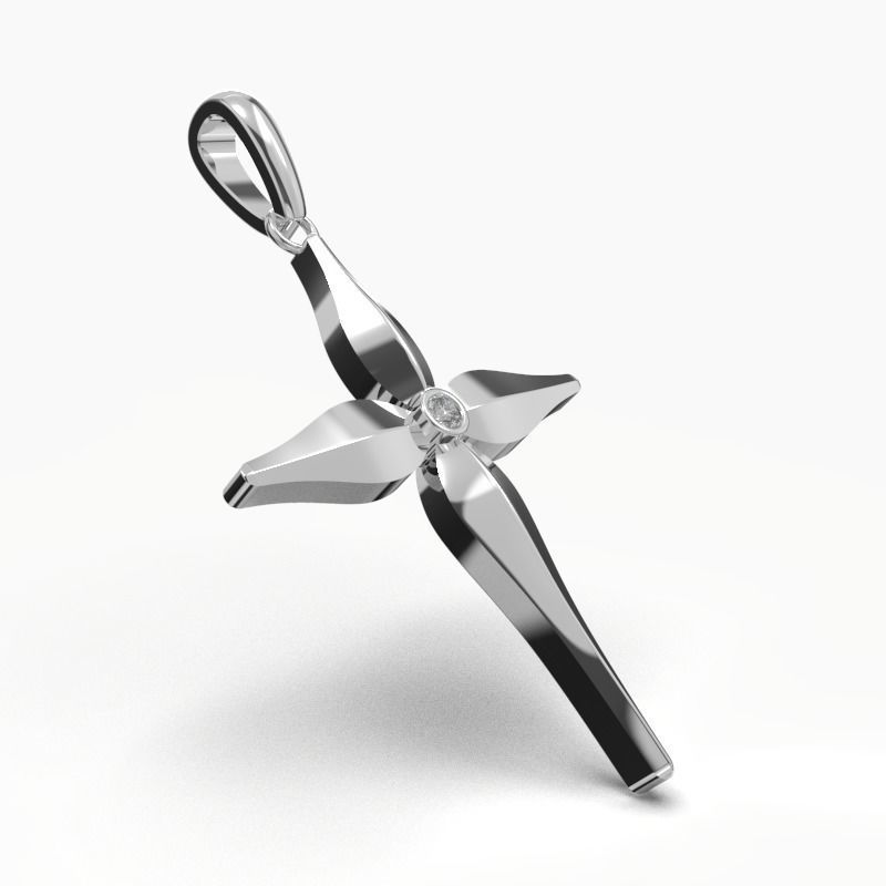 JESUS CROSS DIAMOND PENDANT 3D print model_19