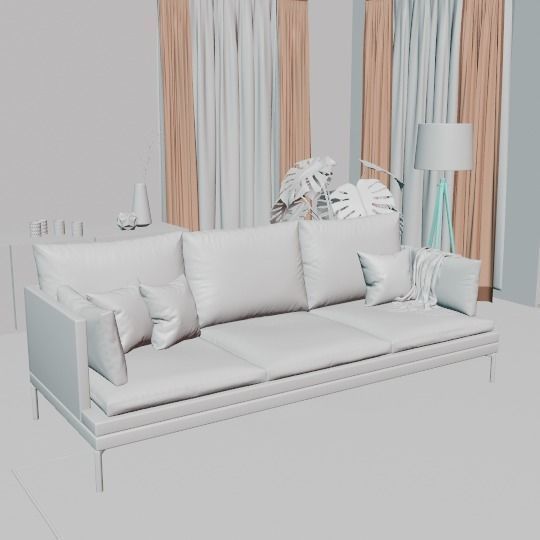 living room 3D model_3