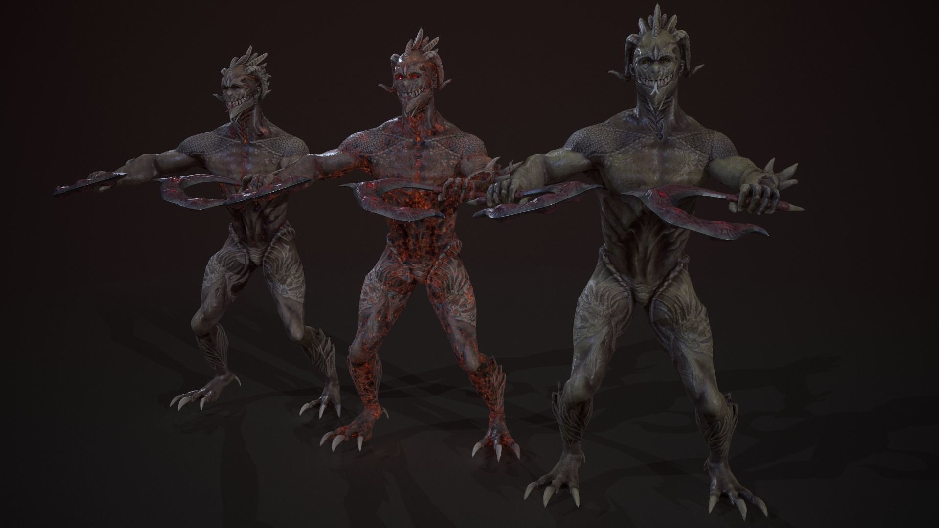 Drakonit monster low poly models Low-poly 3D model_6