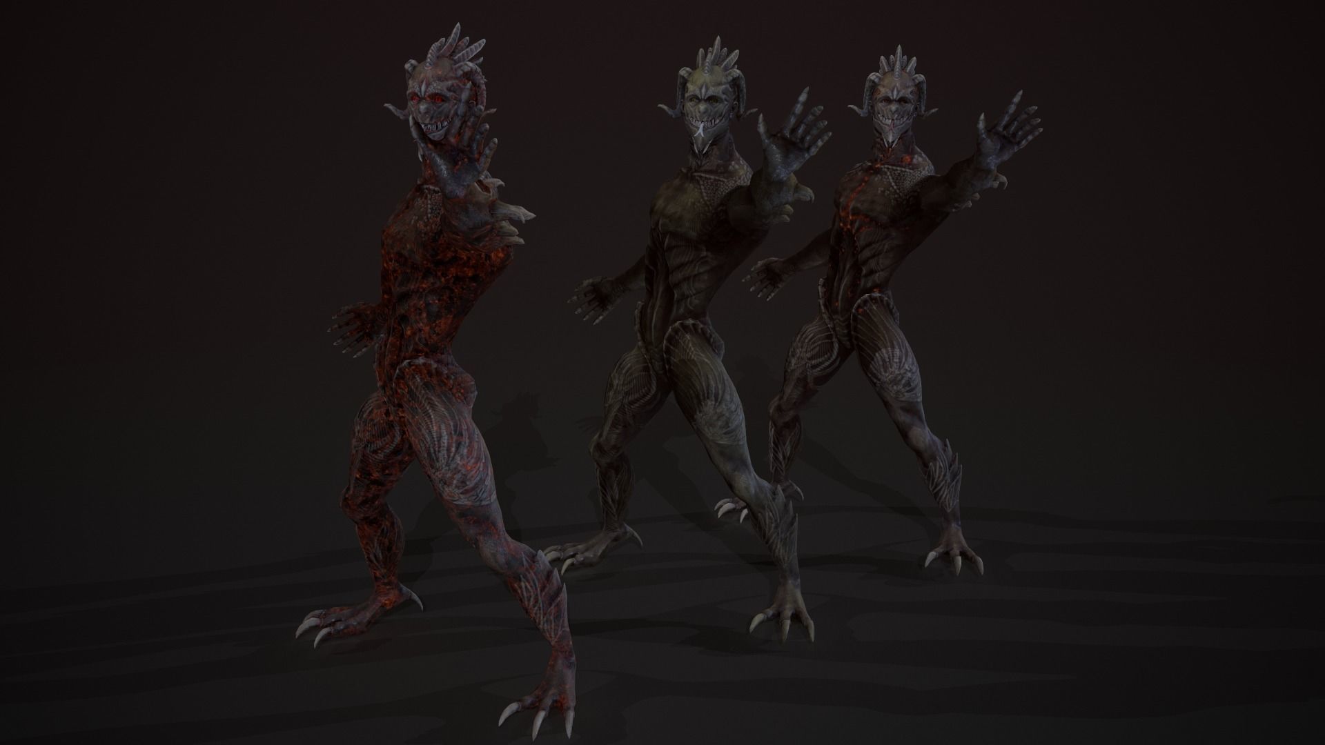 Drakonit monster low poly models Low-poly 3D model_3