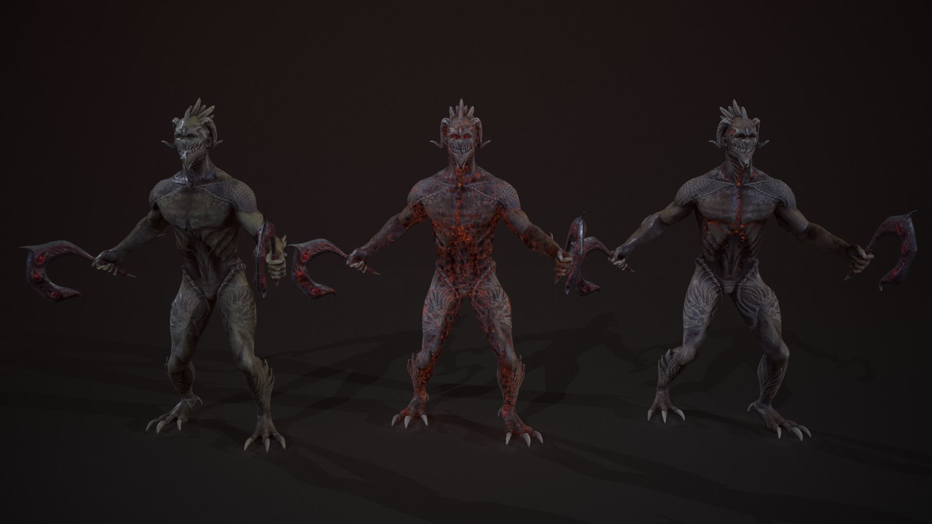 Drakonit monster low poly models Low-poly 3D model_7