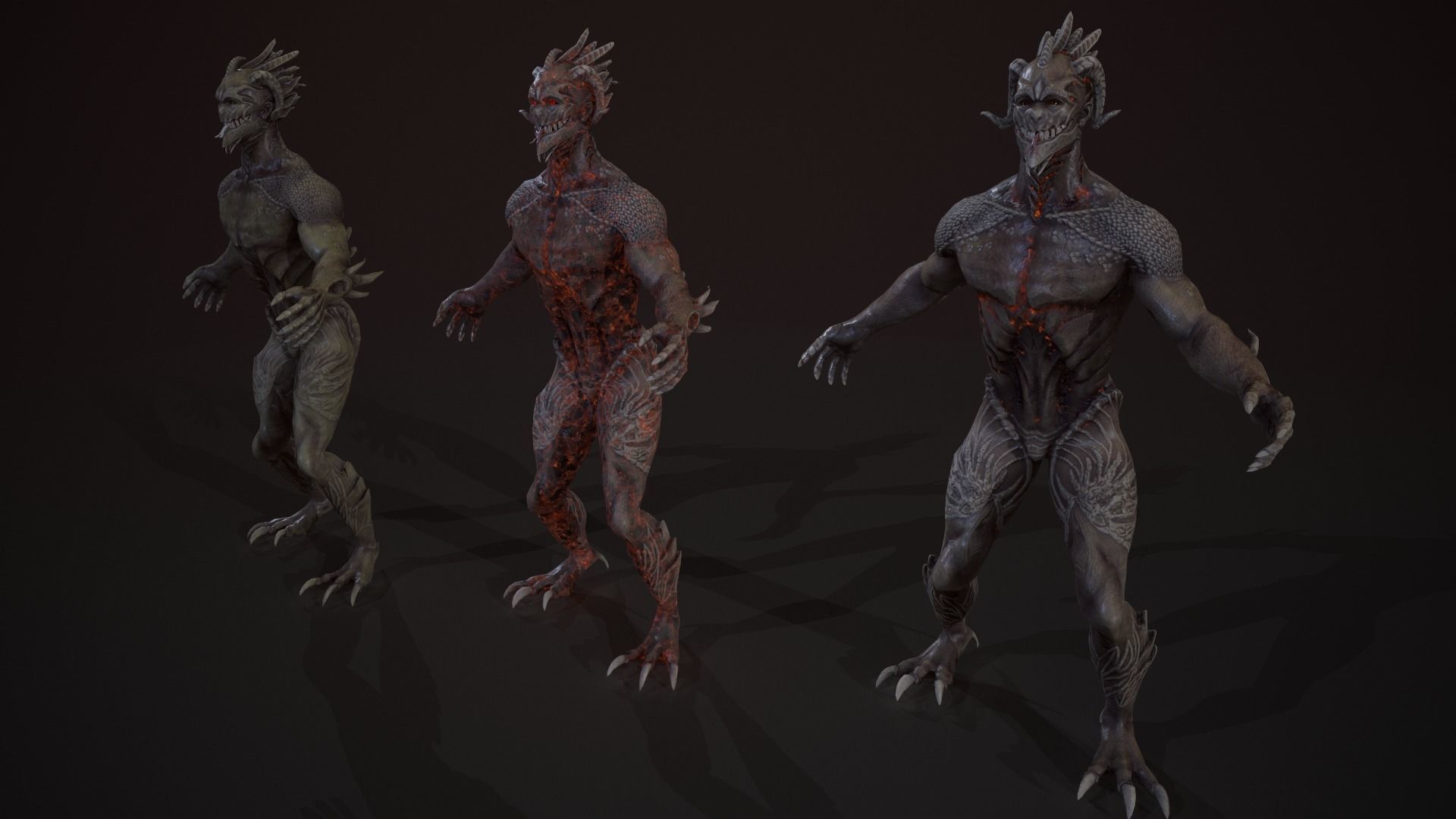 Drakonit monster low poly models Low-poly 3D model_8