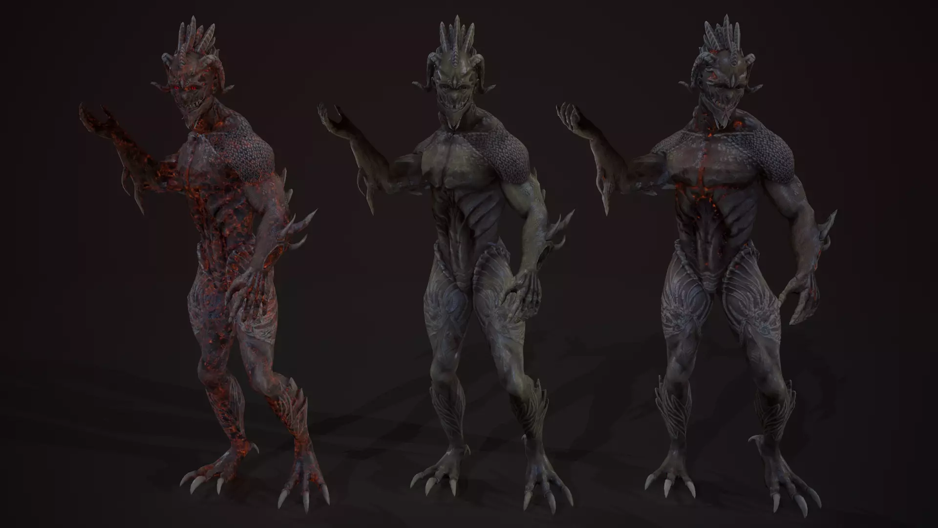 Drakonit monster low poly models Low-poly 3D model_0
