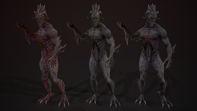 Drakonit monster low poly models Low-poly 3D model