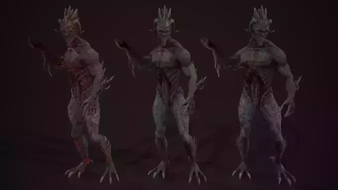 Drakonit monster low poly models Low-poly 3D model