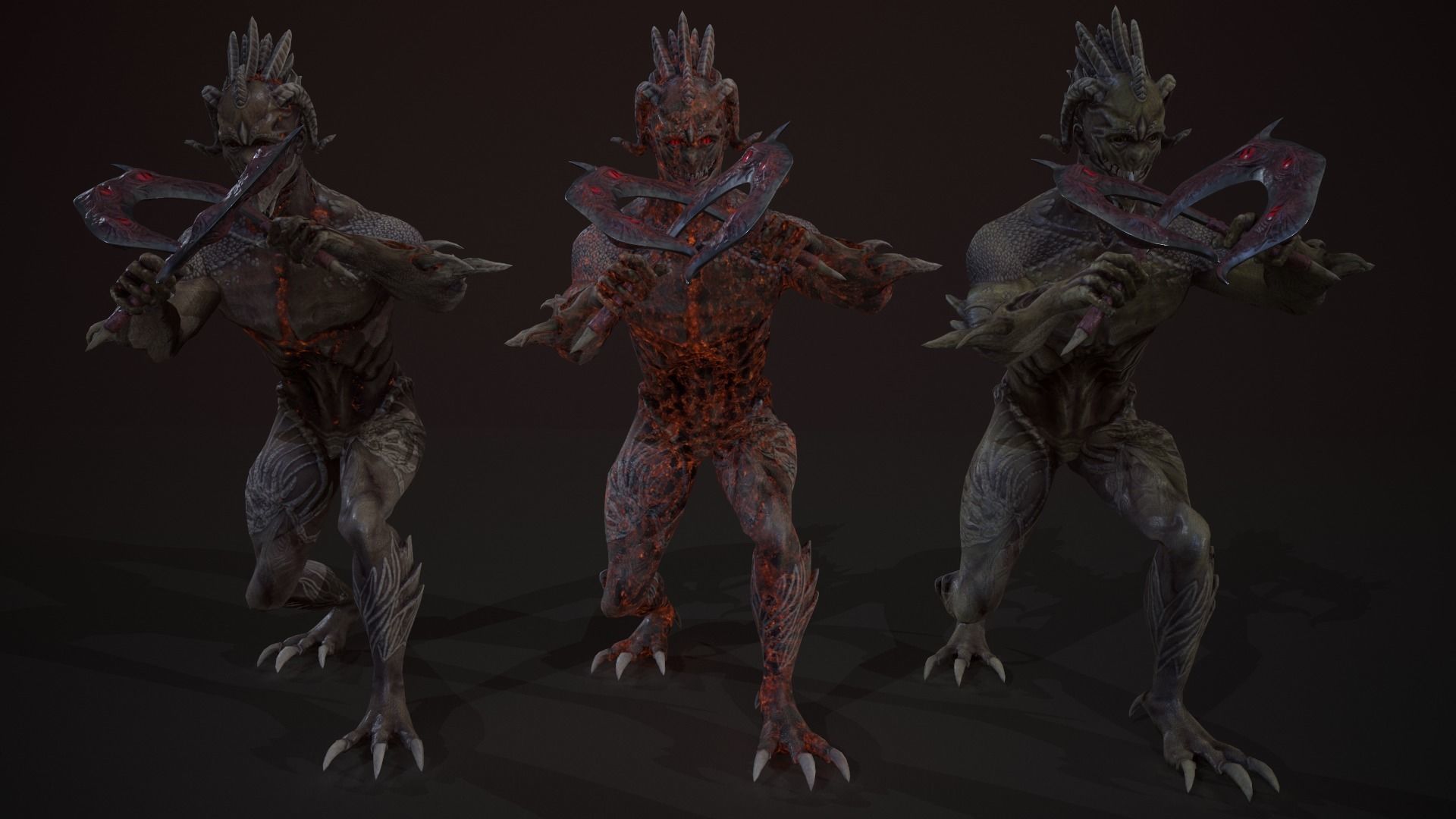 Drakonit monster low poly models Low-poly 3D model_5