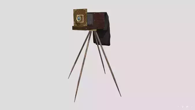 tripod old camera  3D model